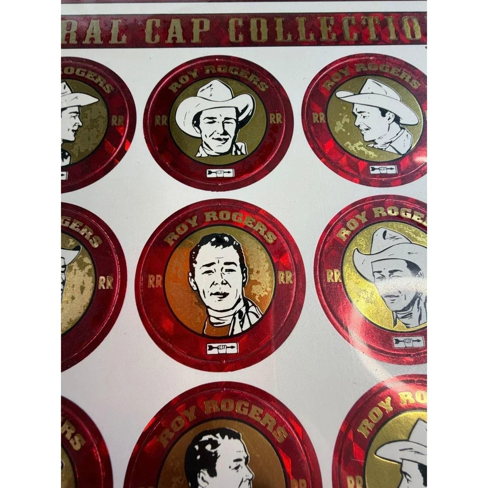 VTG 1993 Roy Rogers Corral Cap Collection Pogs Arrow Catch 2 Sheets 1795 1796